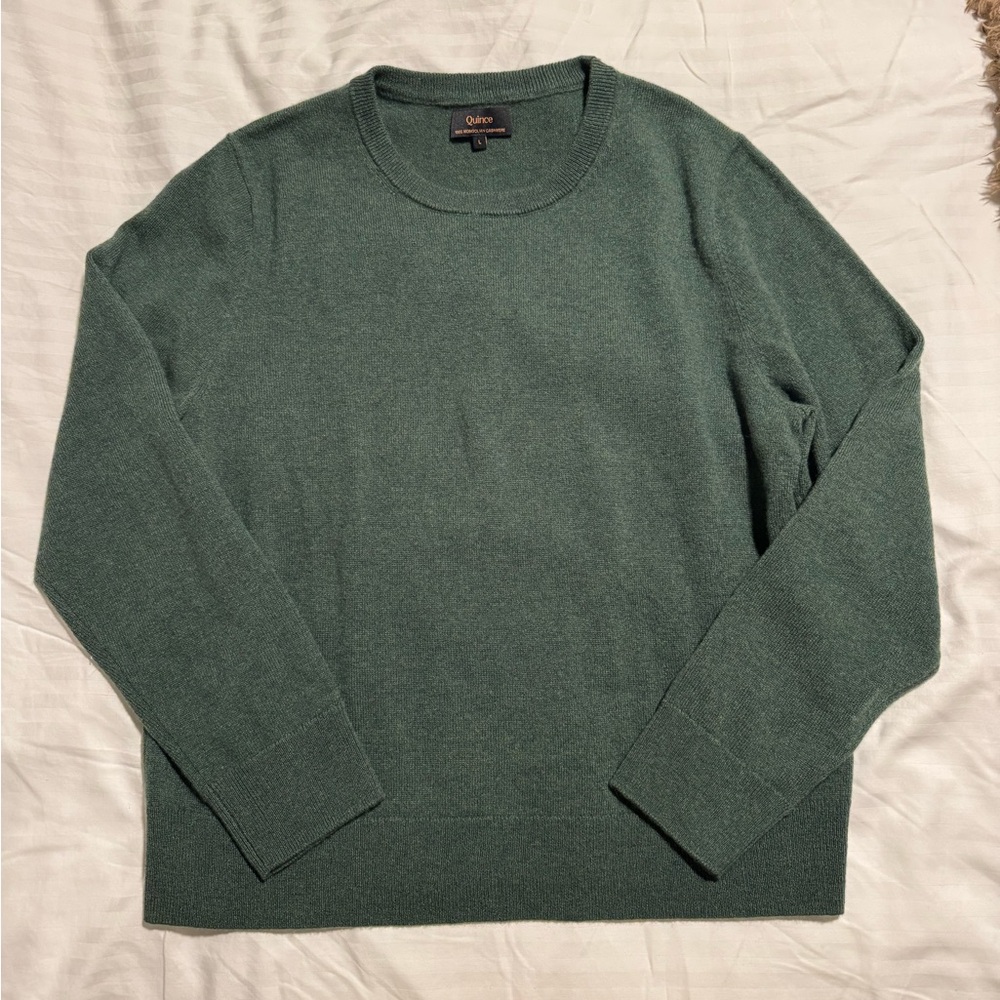 Quince Mongolian Cashmere Sweater - Large - Green